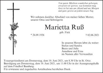 Anzeige von Marietta Ruß von MGO