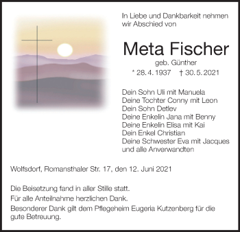 Anzeige von Meta Fischer von MGO
