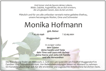 Anzeige von Monika Hofmann von MGO