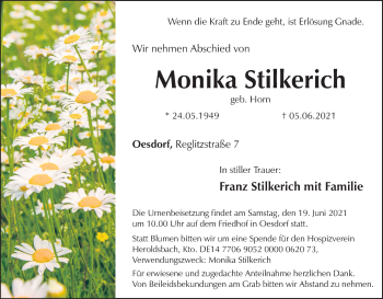Anzeige von Monika Stilkerich von MGO