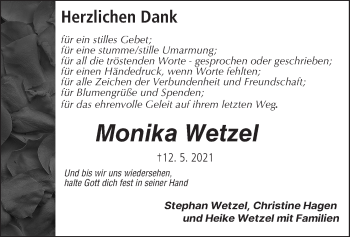 Anzeige von Monika Wetzel von MGO