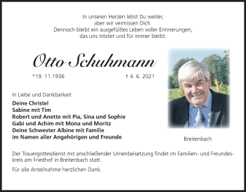 Anzeige von Otto Schuhmann von MGO