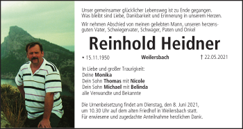 Anzeige von Reinhold Heidner von MGO