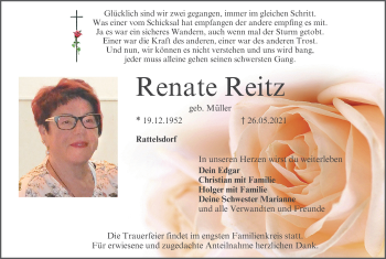 Anzeige von Renate Reitz von MGO