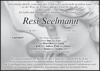 Anzeige von Resi Seelmann von MGO