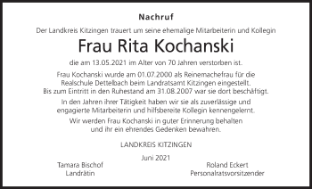 Anzeige von Rita Kochanski von MGO