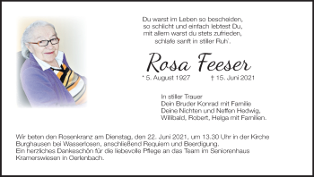 Anzeige von Rosa Feeser von MGO