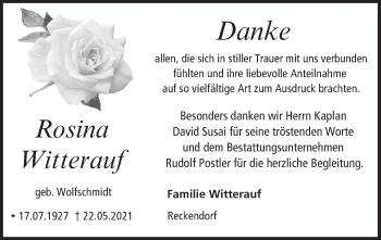 Anzeige von Rosina Witterauf von MGO