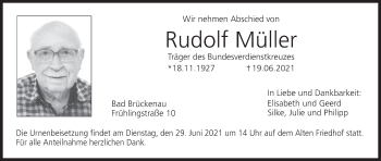 Anzeige von Rudolf Müller von MGO