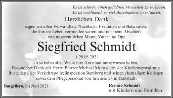 Anzeige von Siegfried Schmidt von MGO