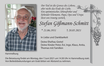 Anzeige von Stefan Gößmann-Schmitt von MGO