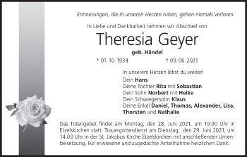Anzeige von Theresia Geyer von MGO