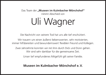 Anzeige von Uli Wagner von MGO