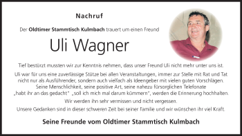 Anzeige von Uli Wagner von MGO
