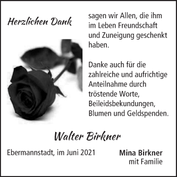 Anzeige von Walter Birkner von MGO