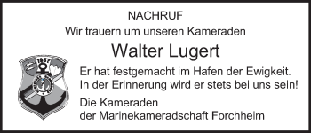 Anzeige von Walter Lugert von MGO