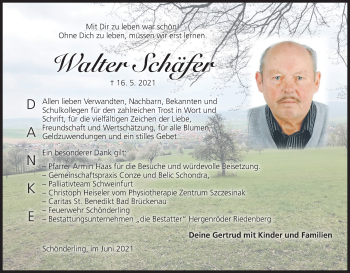 Anzeige von Walter Schäfer von MGO