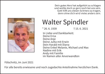 Anzeige von Walter Spindler von MGO