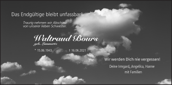 Anzeige von Waltraud Bours von MGO