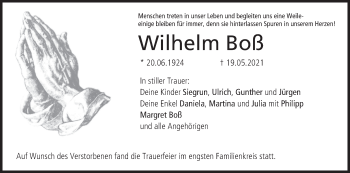 Anzeige von Wilhelm Boß von MGO
