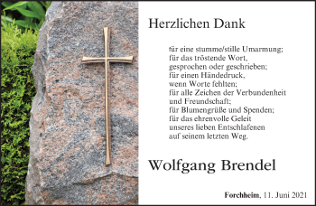 Anzeige von Wolfgang Brendel von MGO