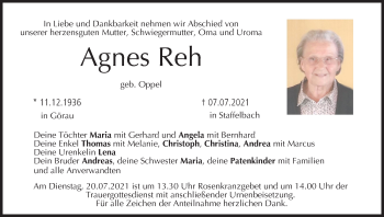 Anzeige von Agnes Reh von MGO