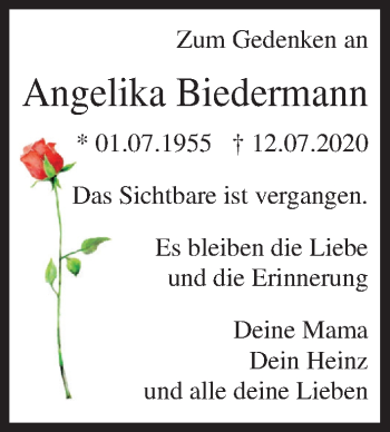 Anzeige von Angelika Biedermann von MGO