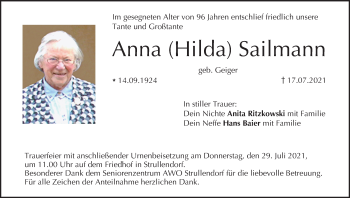 Anzeige von Anna Sailmann von MGO