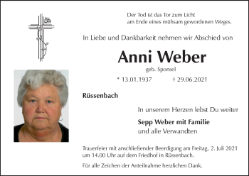 Anzeige von Anni Weber von MGO