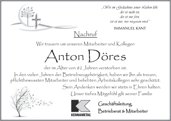 Anzeige von Anton Döres von MGO