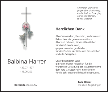 Anzeige von Balbina Harrer von MGO