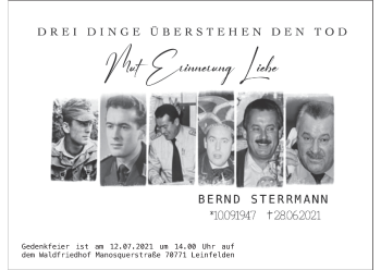 Anzeige von Bernd Sterrmann von MGO