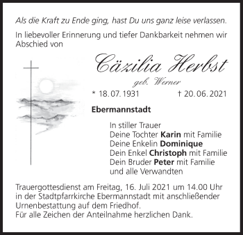 Anzeige von Cäzilia Herbst von MGO