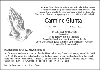 Anzeige von Carmine Giunta von MGO