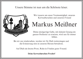 Anzeige von Markus   Meissner  -  