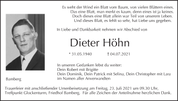 Anzeige von Dieter Höhn von MGO