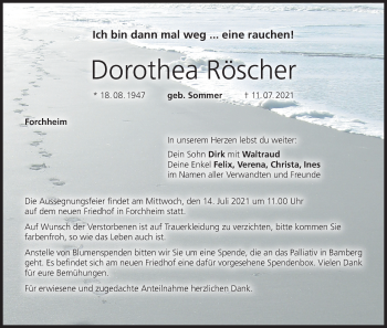 Anzeige von Dorothea Röscher von MGO