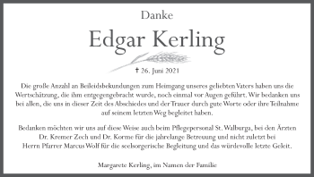 Anzeige von Edgar Kerling von MGO