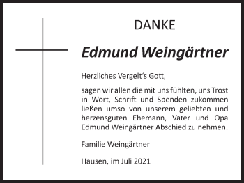 Anzeige von Edmund Weingärtner von MGO
