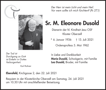 Anzeige von Eleonore Dusold von MGO
