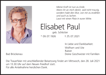 Anzeige von Elisabet Paul von MGO