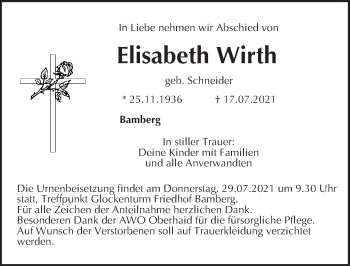 Anzeige von Elisabeth Wirth von MGO