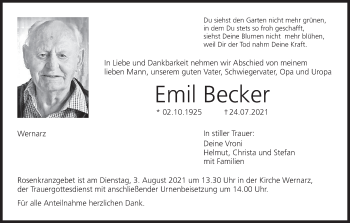 Anzeige von Emil Becker von MGO