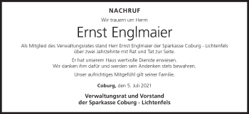 Anzeige von Ernst Englmaier von MGO