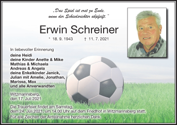 Anzeige von Erwin Schreiner von MGO