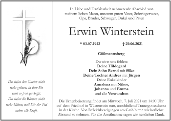 Anzeige von Erwin Winterstein von MGO