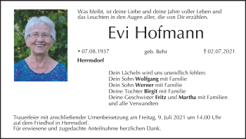 Anzeige von Evi Hofmann von MGO