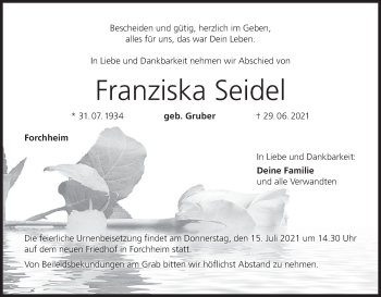 Anzeige von Franziska Seidel von MGO