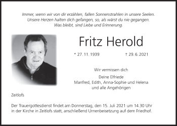 Anzeige von Fritz Herold von MGO