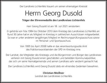 Anzeige von Georg Dusold von MGO